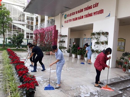 Trường Mn Tràng An phát động chiến dịch tổng vệ sinh  phòng chống dịch bệnh